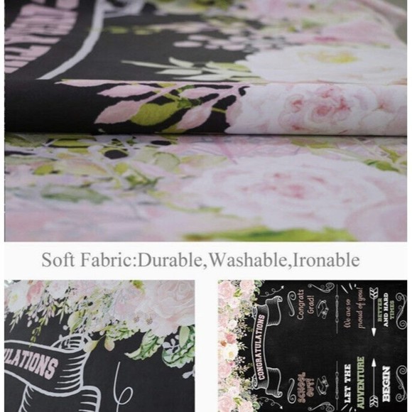 Allenjoy 5X7Ft Graduation Backdrop Congrats of Class Grad Floral Backgraund - Picture 3 of 7